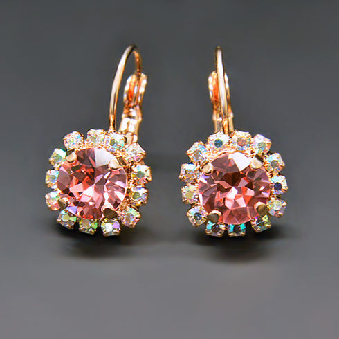 Auskari "Krāšņums II (Rose Peach)" ar Swarovski™ kristāliem